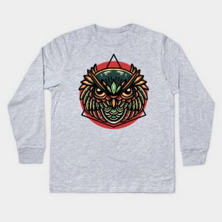 owl head Kids Long Sleeve T-Shirt